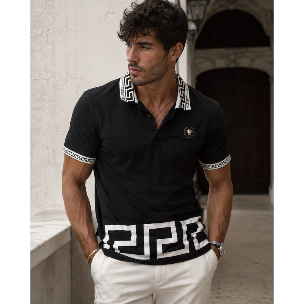 Chuxx Men's Italian Designer Shirt Size Small Lion Logo In Gold.